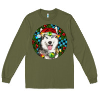 Army Green Christmas Husky Long Sleeve Tee - RanaPortraitStore