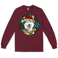 Burgundy Christmas Husky Long Sleeve Tee - RanaPortraitStore