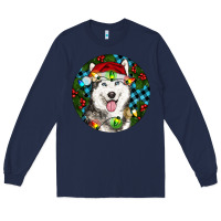 Navy Christmas Husky Long Sleeve Tee - RanaPortraitStore