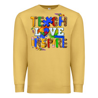 Antique Gold teach love inspire Premium Sweatshirt - AdoDesignShop