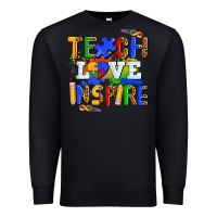 Black teach love inspire Premium Sweatshirt - AdoDesignShop