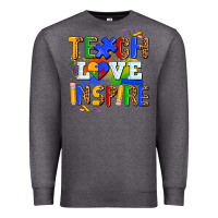 Charcoal Heather teach love inspire Premium Sweatshirt - AdoDesignShop