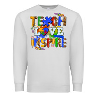 Dove Grey teach love inspire Premium Sweatshirt - AdoDesignShop