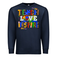 Navy teach love inspire Premium Sweatshirt - AdoDesignShop