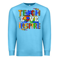 Ocean Blue teach love inspire Premium Sweatshirt - AdoDesignShop