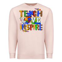 Pale Pink teach love inspire Premium Sweatshirt - AdoDesignShop