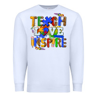 White teach love inspire Premium Sweatshirt - AdoDesignShop