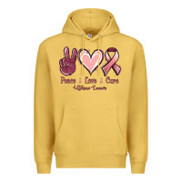 Antique Gold Peace Love Cure Uterine Cancer Premium Hoodie - Jasminsmagicworld