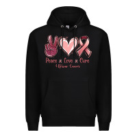 Black Peace Love Cure Uterine Cancer Premium Hoodie - Jasminsmagicworld