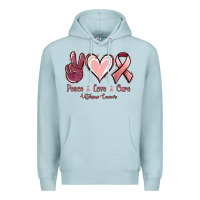 Blue Mist Peace Love Cure Uterine Cancer Premium Hoodie - Jasminsmagicworld
