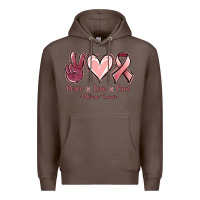 Coffee Peace Love Cure Uterine Cancer Premium Hoodie - Jasminsmagicworld