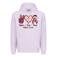 Lilac Peace Love Cure Uterine Cancer Premium Hoodie - Jasminsmagicworld