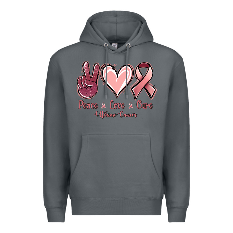 Peace Love Cure Uterine Cancer Premium Hoodie by Jasminsmagicworld | Teevron