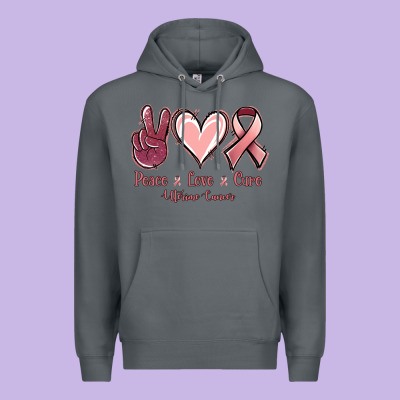 Peace Love Cure Uterine Cancer Premium Hoodie Designed By Jasminsmagicworld