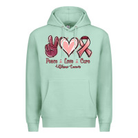 Seafoam Peace Love Cure Uterine Cancer Premium Hoodie - Jasminsmagicworld