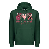 Sports Green Peace Love Cure Uterine Cancer Premium Hoodie - Jasminsmagicworld