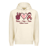 Tofu Peace Love Cure Uterine Cancer Premium Hoodie - Jasminsmagicworld