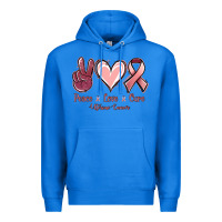 True Royal Peace Love Cure Uterine Cancer Premium Hoodie - Jasminsmagicworld