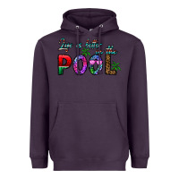 Plum life is better İn the pool Heavyweight Hoodie - CowhideDigitalArt