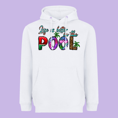 Life Is Better İn The Pool Heavyweight Hoodie Designed By Cowhidedigitalart