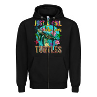Black just a girl who loves turtles Zipper Hoodie - texasbilliewilder