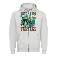 Dove Grey just a girl who loves turtles Zipper Hoodie - texasbilliewilder
