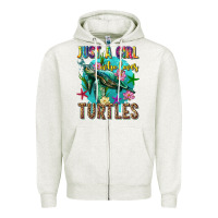 Oatmeal Heather just a girl who loves turtles Zipper Hoodie - texasbilliewilder