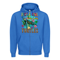 True Royal just a girl who loves turtles Zipper Hoodie - texasbilliewilder