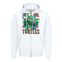 White just a girl who loves turtles Zipper Hoodie - texasbilliewilder