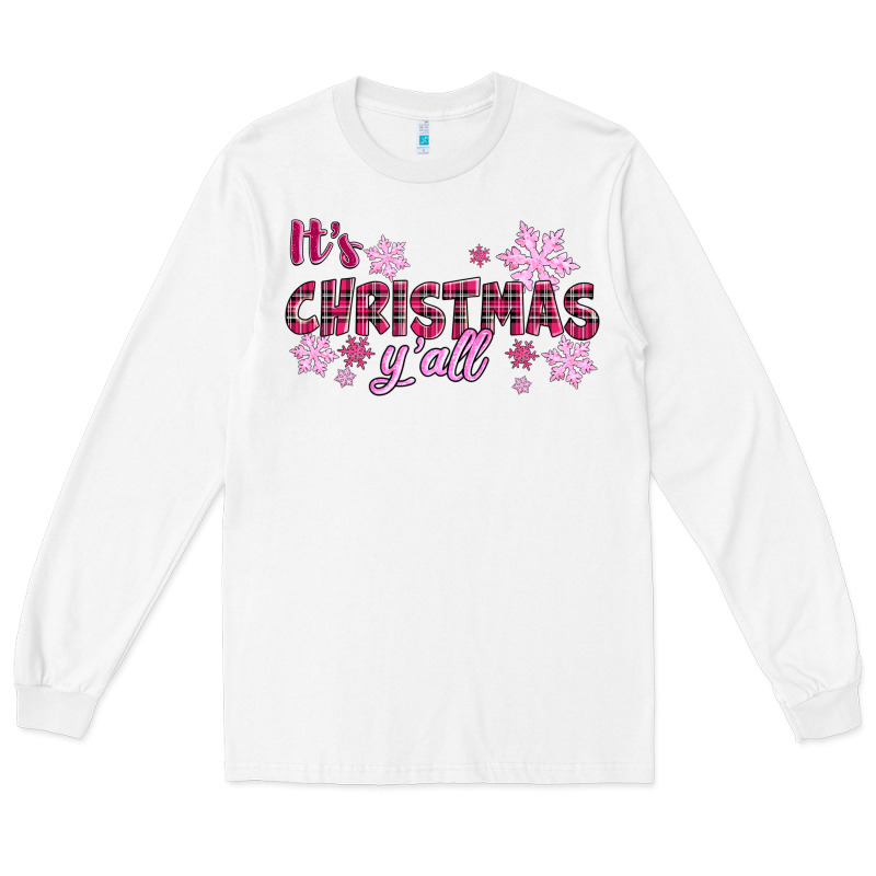 It's Christmas Y'all Season Pink Christmas Long Sleeve Tee by RanaPortraitStore | Teevron