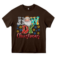 Chocolate Brown How Dy Christmas Heavy Core Tee - CowhideDigitalArt