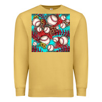 Antique Gold baseball leopard turquoise sunflower seamless pattern Premium Sweatshirt - JahusDesignShop