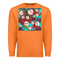 Carrot baseball leopard turquoise sunflower seamless pattern Premium Sweatshirt - JahusDesignShop