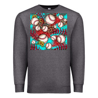 Charcoal Heather baseball leopard turquoise sunflower seamless pattern Premium Sweatshirt - JahusDesignShop