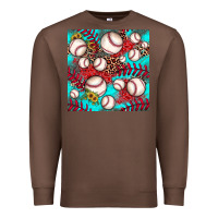 Chestnut baseball leopard turquoise sunflower seamless pattern Premium Sweatshirt - JahusDesignShop