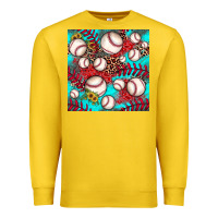 Lemon baseball leopard turquoise sunflower seamless pattern Premium Sweatshirt - JahusDesignShop