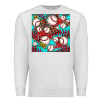 Oatmeal Heather baseball leopard turquoise sunflower seamless pattern Premium Sweatshirt - JahusDesignShop