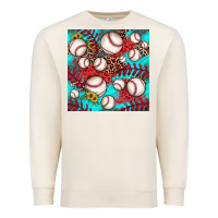 Sandshell baseball leopard turquoise sunflower seamless pattern Premium Sweatshirt - JahusDesignShop