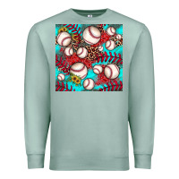 Seafoam baseball leopard turquoise sunflower seamless pattern Premium Sweatshirt - JahusDesignShop