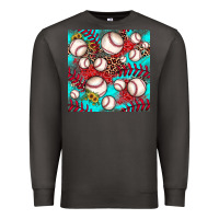 Smoke baseball leopard turquoise sunflower seamless pattern Premium Sweatshirt - JahusDesignShop