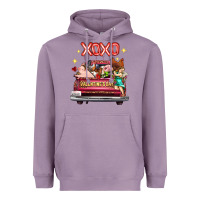 Lavender valentine's day truck farm animals cupid xoxo Heavyweight Hoodie - FaDigitalArtStudio