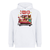 White valentine's day truck farm animals cupid xoxo Heavyweight Hoodie - FaDigitalArtStudio