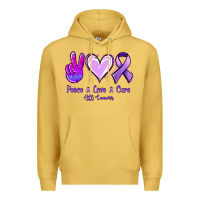 Antique Gold Peace Love Cure All Cancers Premium Hoodie - Jasminsmagicworld