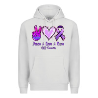 Dove Grey Peace Love Cure All Cancers Premium Hoodie - Jasminsmagicworld
