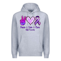 Heather Grey Peace Love Cure All Cancers Premium Hoodie - Jasminsmagicworld