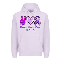 Lilac Peace Love Cure All Cancers Premium Hoodie - Jasminsmagicworld
