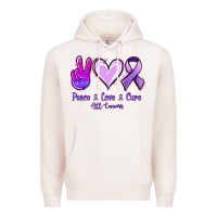 Pale Pink Peace Love Cure All Cancers Premium Hoodie - Jasminsmagicworld