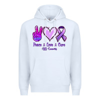 White Peace Love Cure All Cancers Premium Hoodie - Jasminsmagicworld