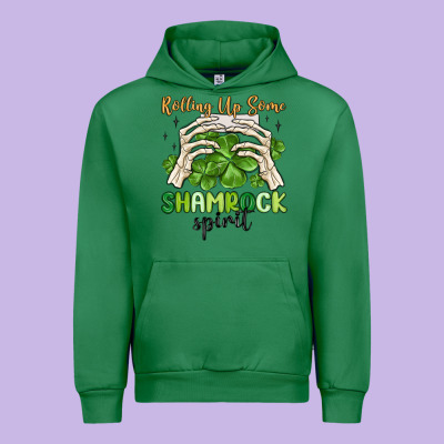 Rolling Up Some Shamrock Spirit Urban Hoodie Designed By Maliassmallbusiness