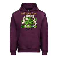 Mauve Wine rolling up some shamrock spirit Urban Hoodie - MaliasSmallBusiness